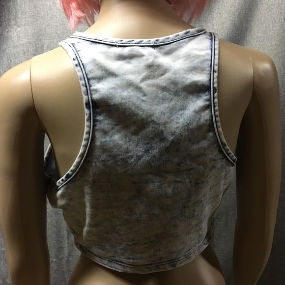 Acid Wash Denim Crop Top - Picture 2 of 2